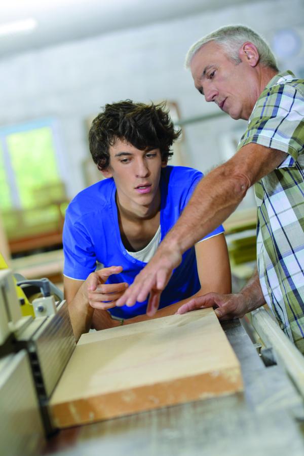 image d'un professionnel bâtiment et d'un junior